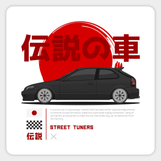 Midnight Racer Black EK 9 JDM Sticker